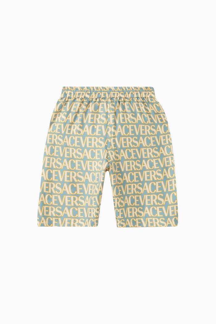 Logo-print Shorts in Silk, Multicolour