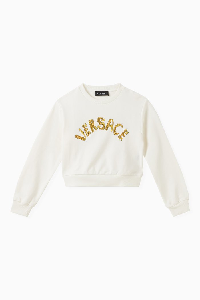 

Logo-embroidered Crop Sweatshirt in Cotton, Multicolour