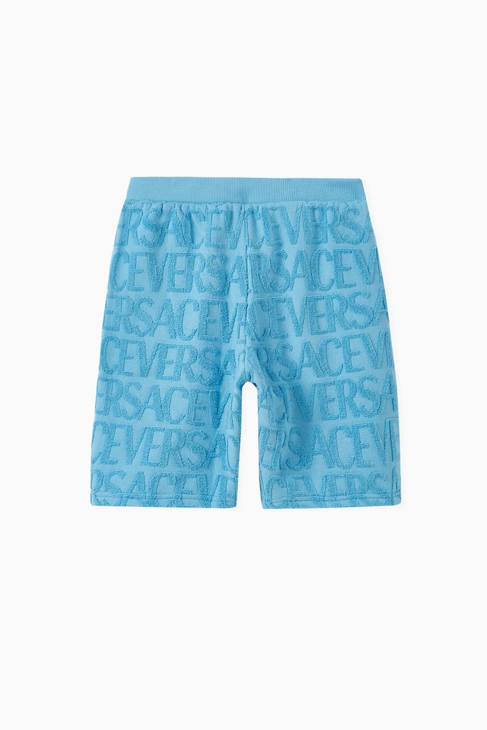 

Logo-embroidered Shorts in Cotton Terry, Blue