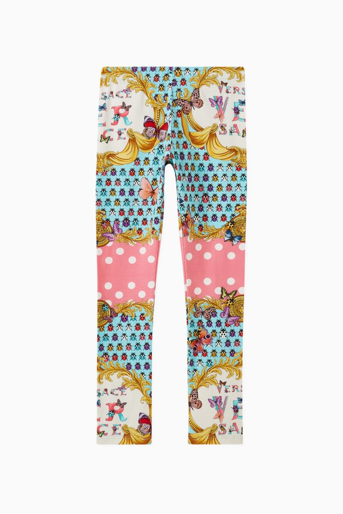 

Graphic-print Leggings in Cotton-blend, Multicolour
