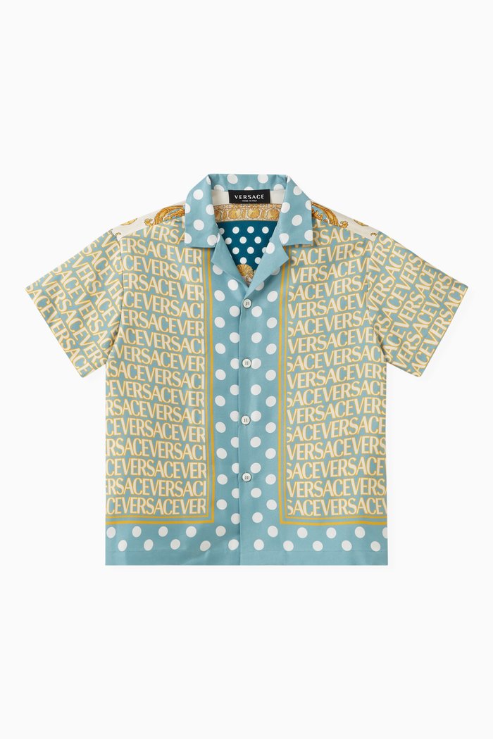 

Logo-print Baroque Shirt in Silk, Multicolour
