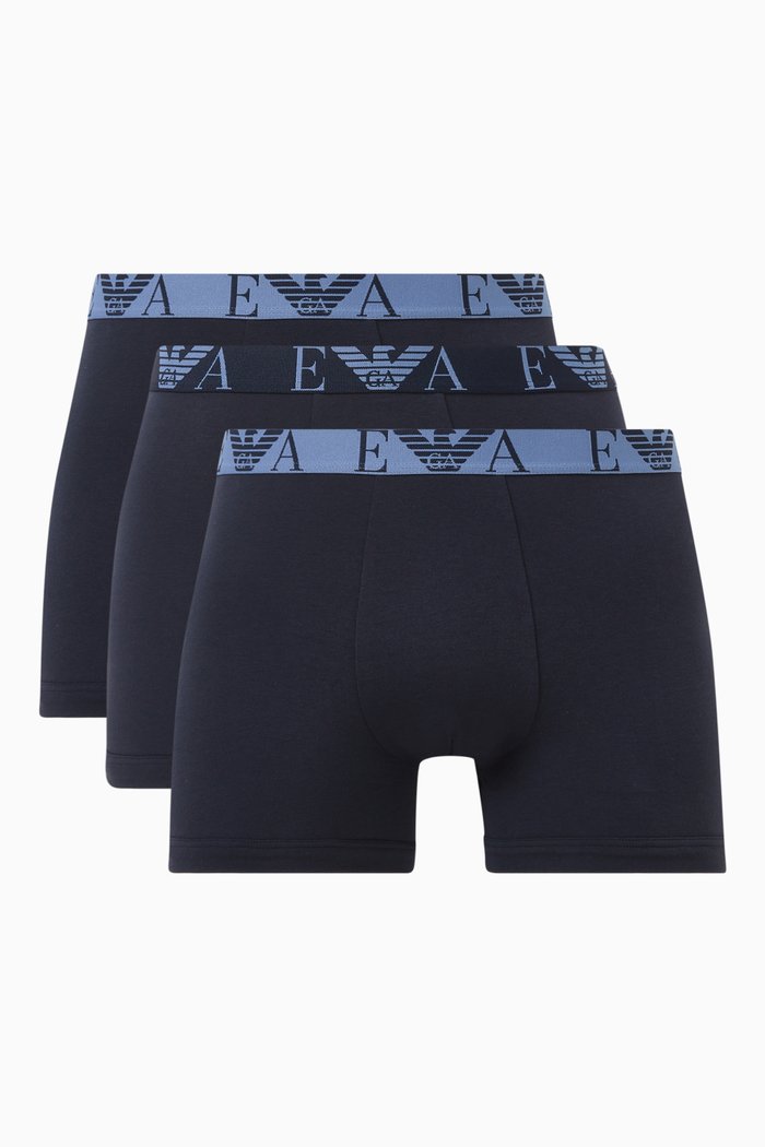 

EA Logo Boxer Briefs in Stretch-cotton, Set of 3, Multicolour