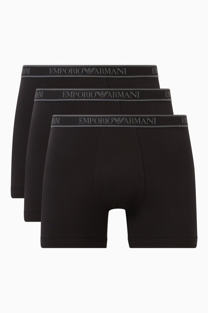 

T39 Logo Boxers in Cotton Stretch, Set of 3, Black