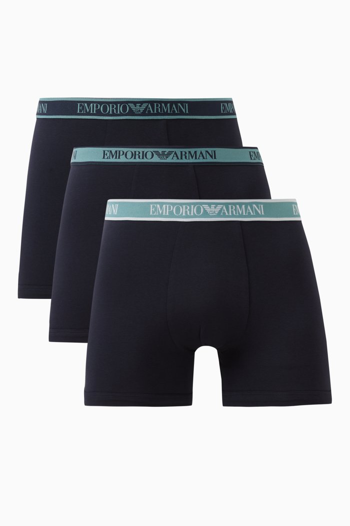

T39 Logo Boxers in Cotton Stretch, Set of 3, Blue