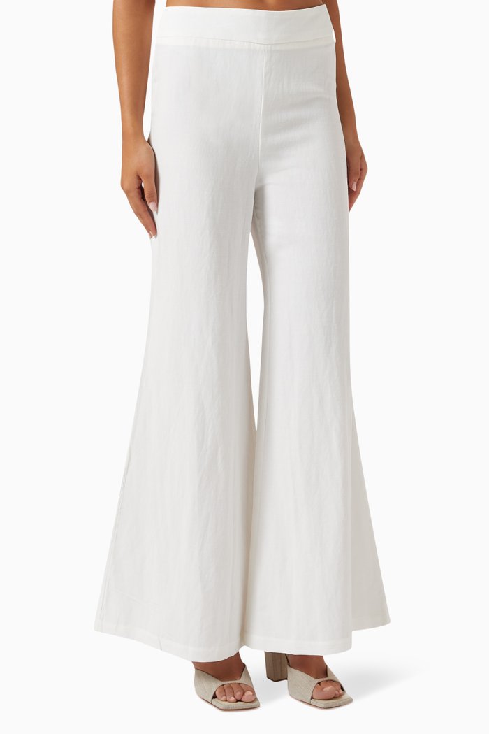 

Louie Wide-leg Pants in Linen, Neutral