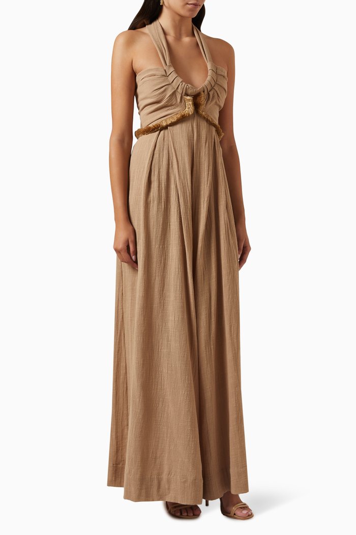 

Esme Halterneck Jumpsuit in Cotton, Neutral