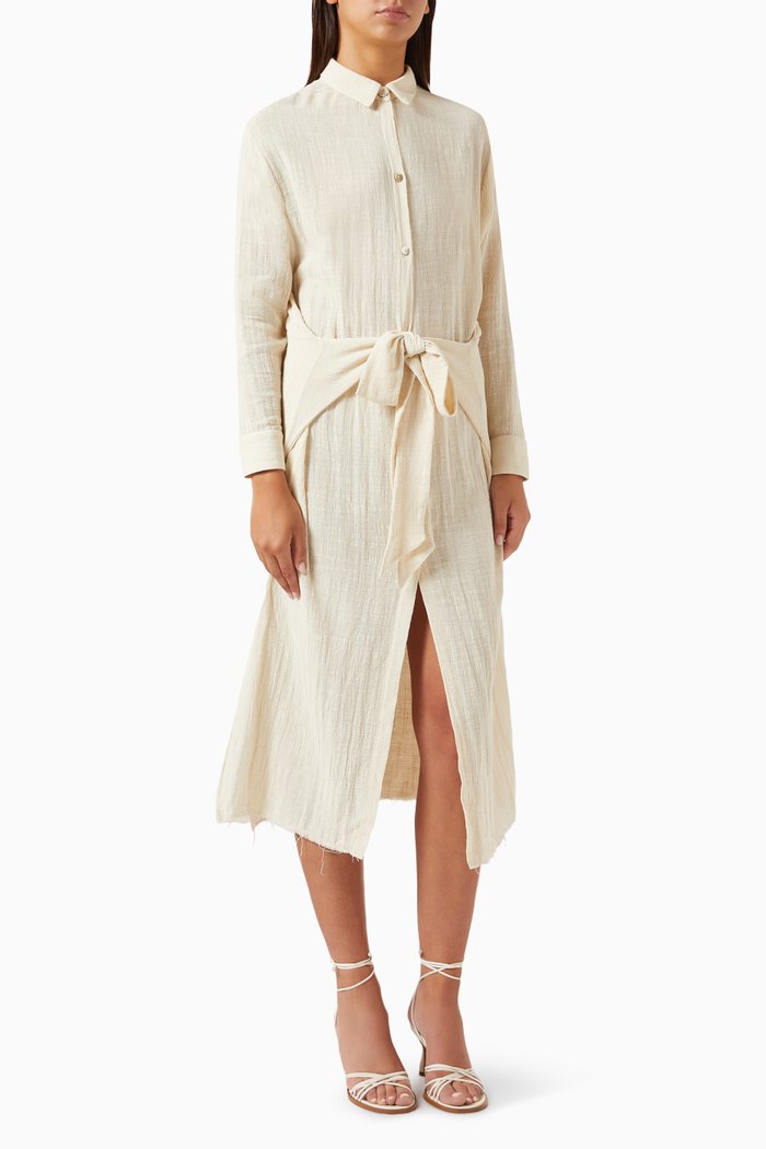 

Pamela Midi Dress in Cotton-gauze, Neutral