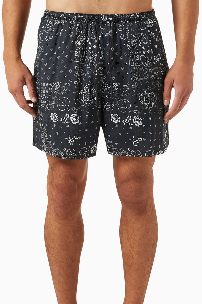 

Paisley Collins Swim Shorts in Nylon, Black