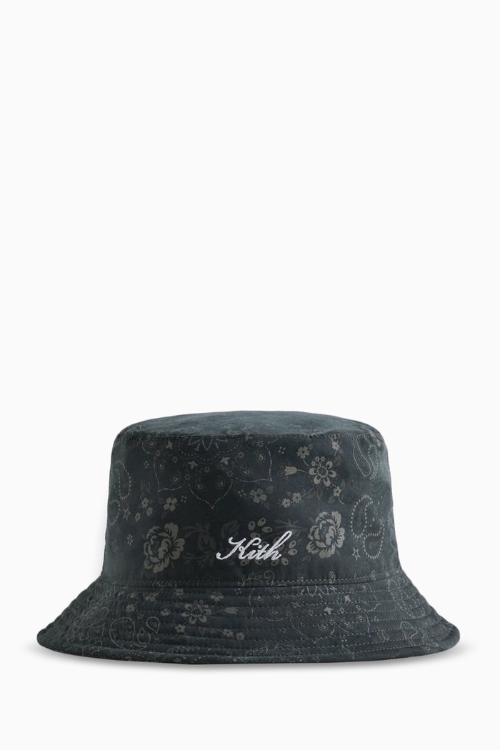 

Paisley Bucket Hat in Fabric, Black