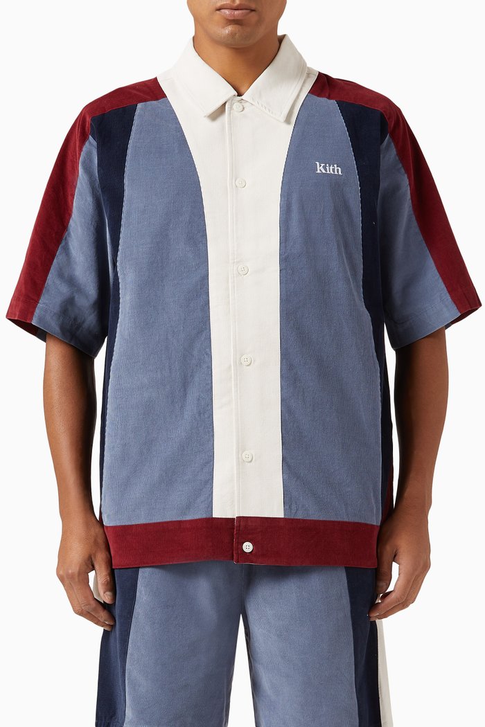 

Micro Cord Woodpoint Shirt in Cotton, Blue