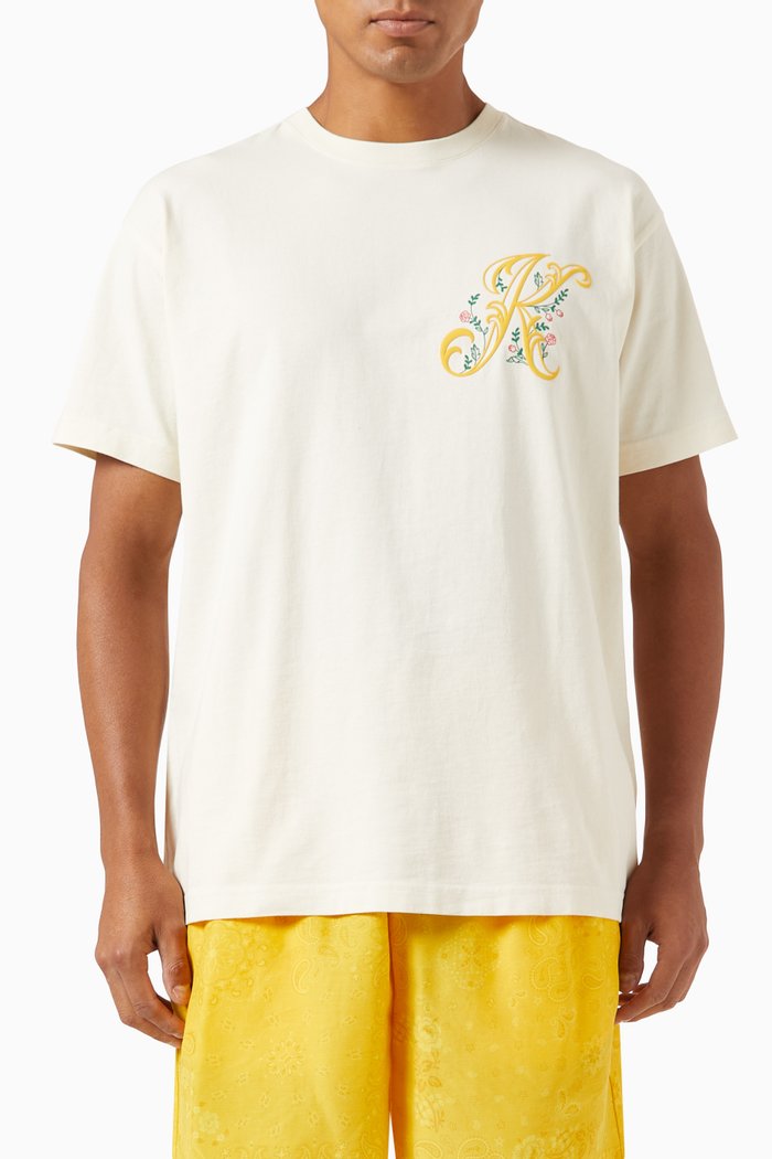 

Floral Logo T-shirt in Cotton, Neutral