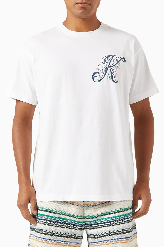 

Floral Logo T-shirt in Cotton, White