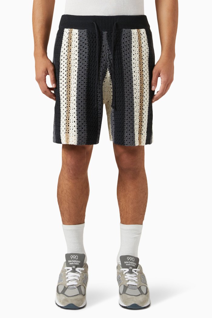 Curtis Crocheted Shorts in Cotton, Black