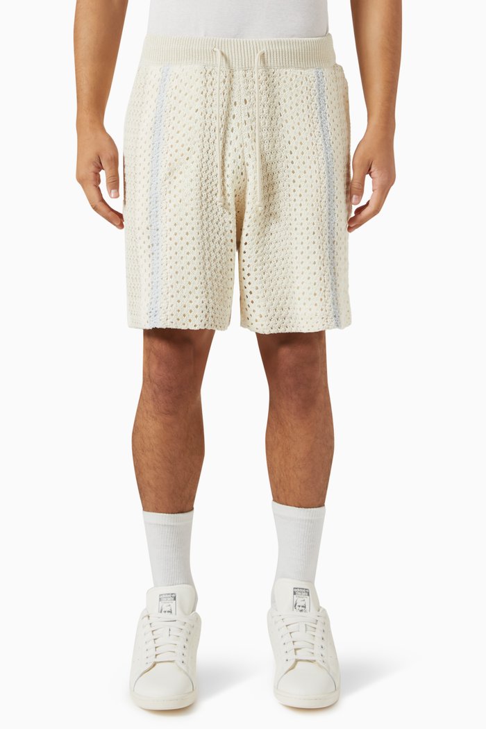 

Curtis Crocheted Shorts in Cotton, Grey