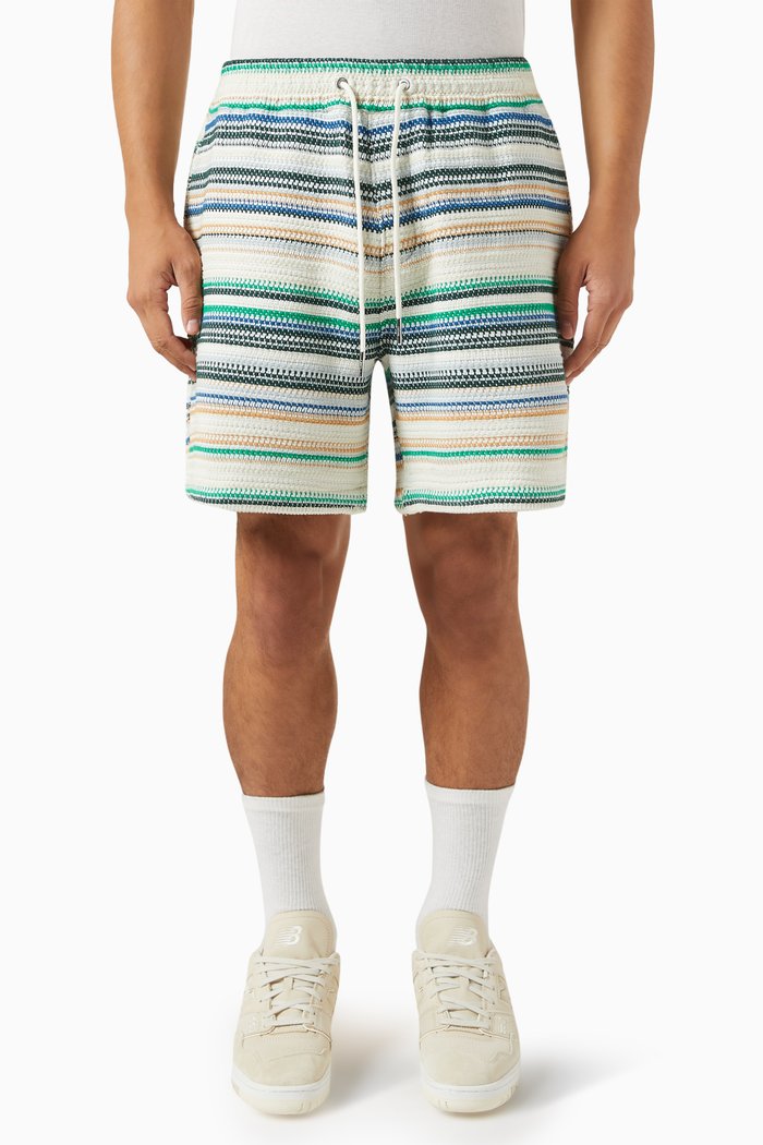 

Curtis Woven Striped Shorts in Cotton, Multicolour
