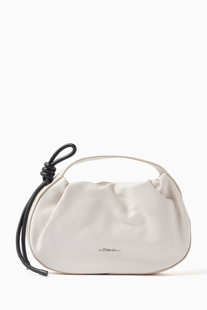 

Mini Origami Top Handle Bag in Leather, Grey