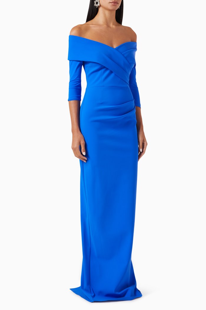 

Drape Maxi Dress in Scuba, Blue