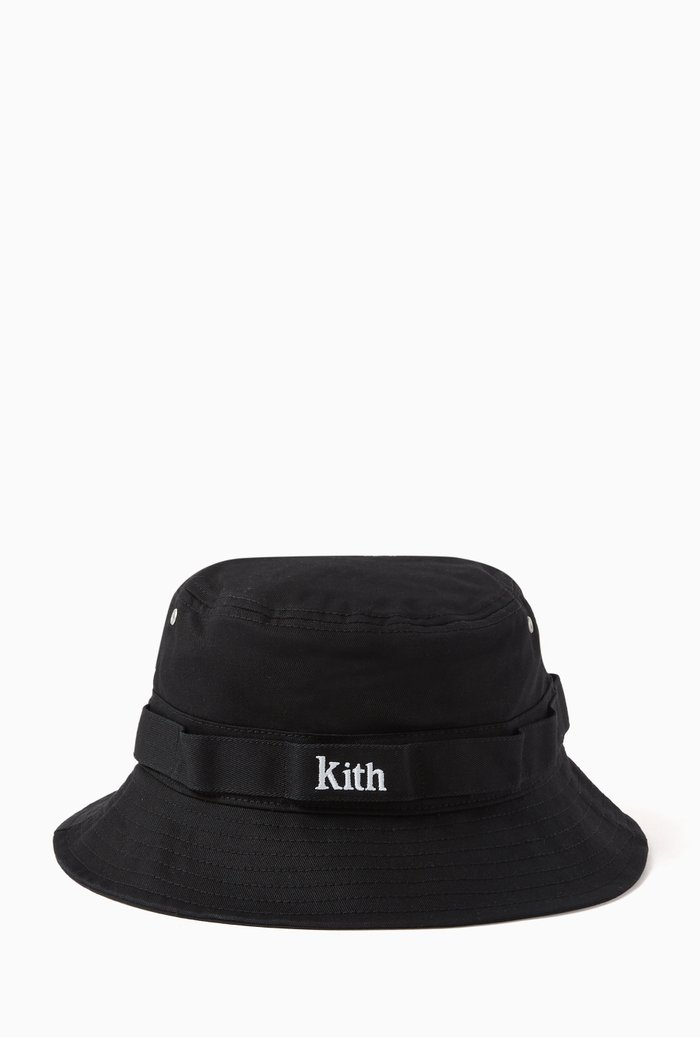 

Multi-Loop Serif Bucket Hat, Black