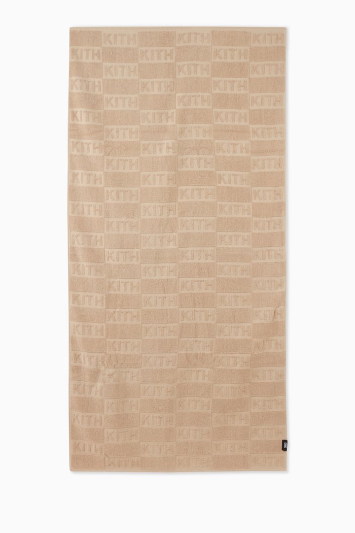 

Logo Embossed Summer Beach Towel in Cotton, Neutral