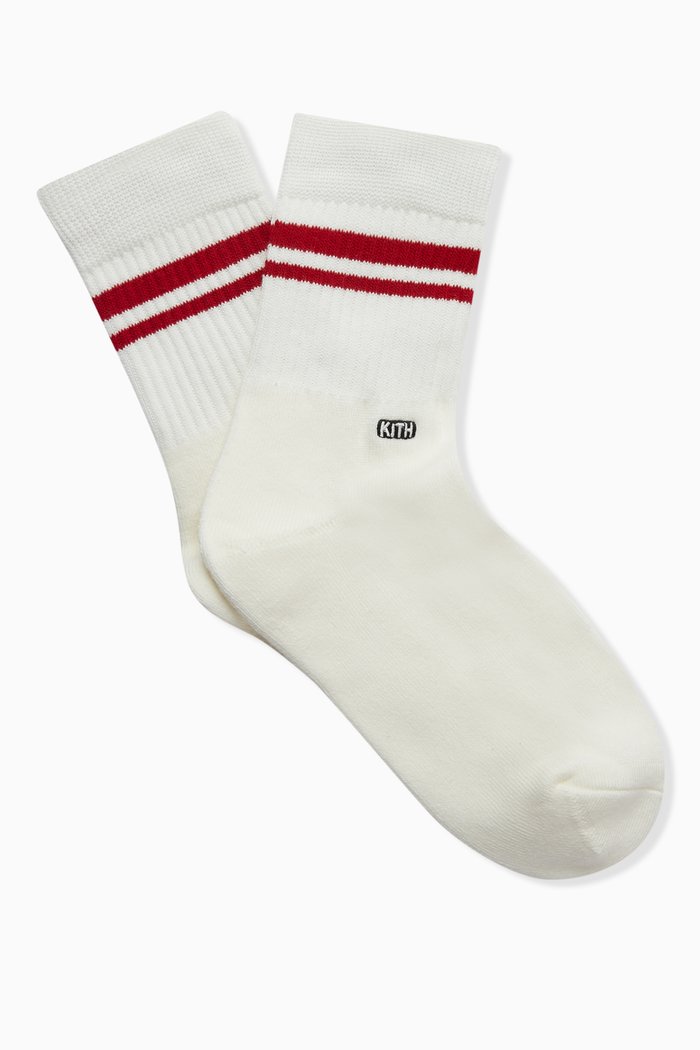 

Summer Stripe Mid-length Socks, Grey