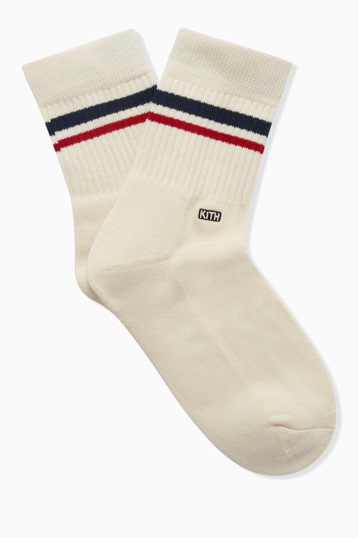 

Summer Stripe Mid-length Socks, Neutral