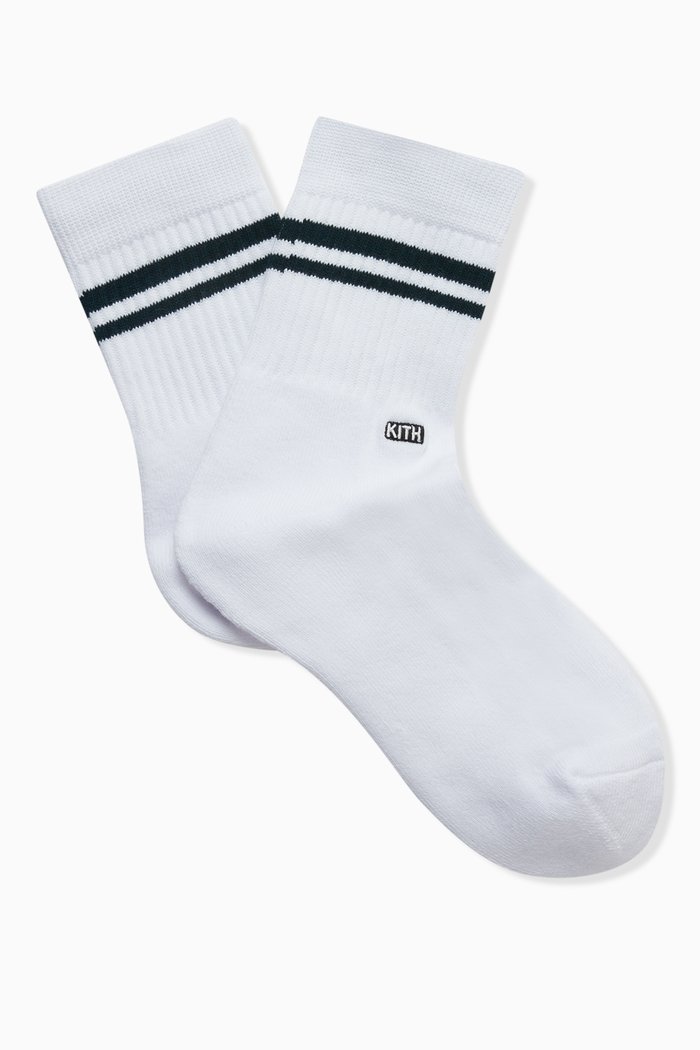 

Summer Stripe Mid-length Socks, White