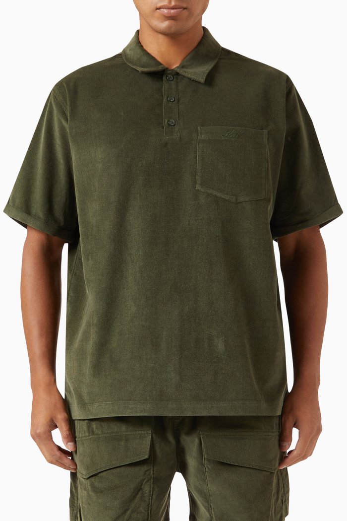 

Summer Cord Madoc Polo T-shirt in Cotton, Green