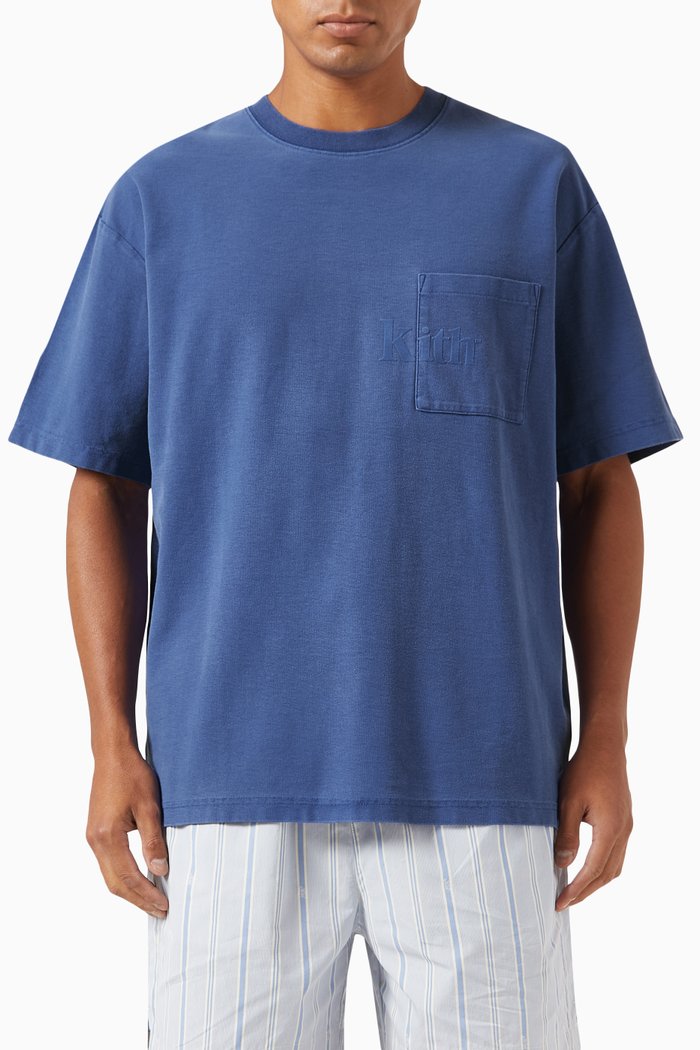 

Short Sleeves Quinn T-shirt in Cotton, Blue