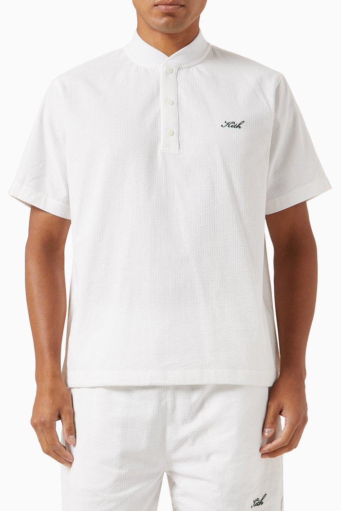 

Pearson Henley T-shirt in Cotton, White