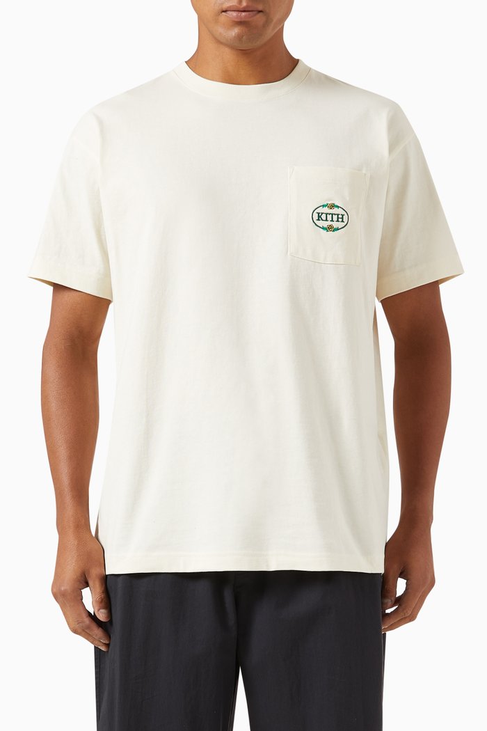 NY Rose Pocket T-shirt in Cotton Jersey, Neutral