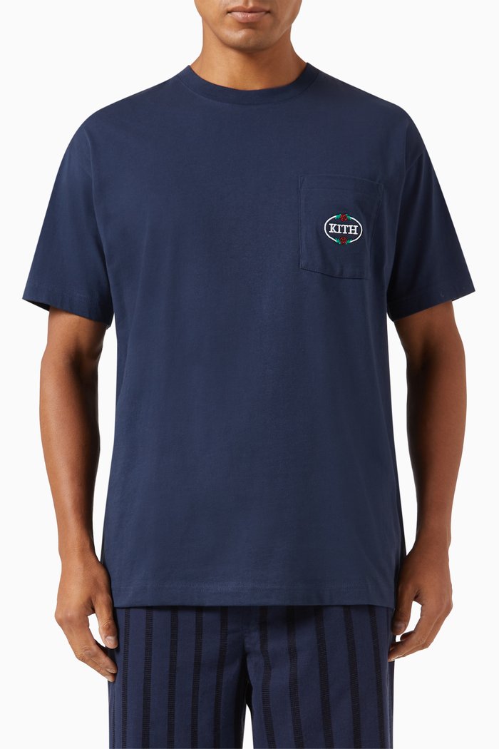 

NY Rose Pocket T-shirt in Jersey, Blue