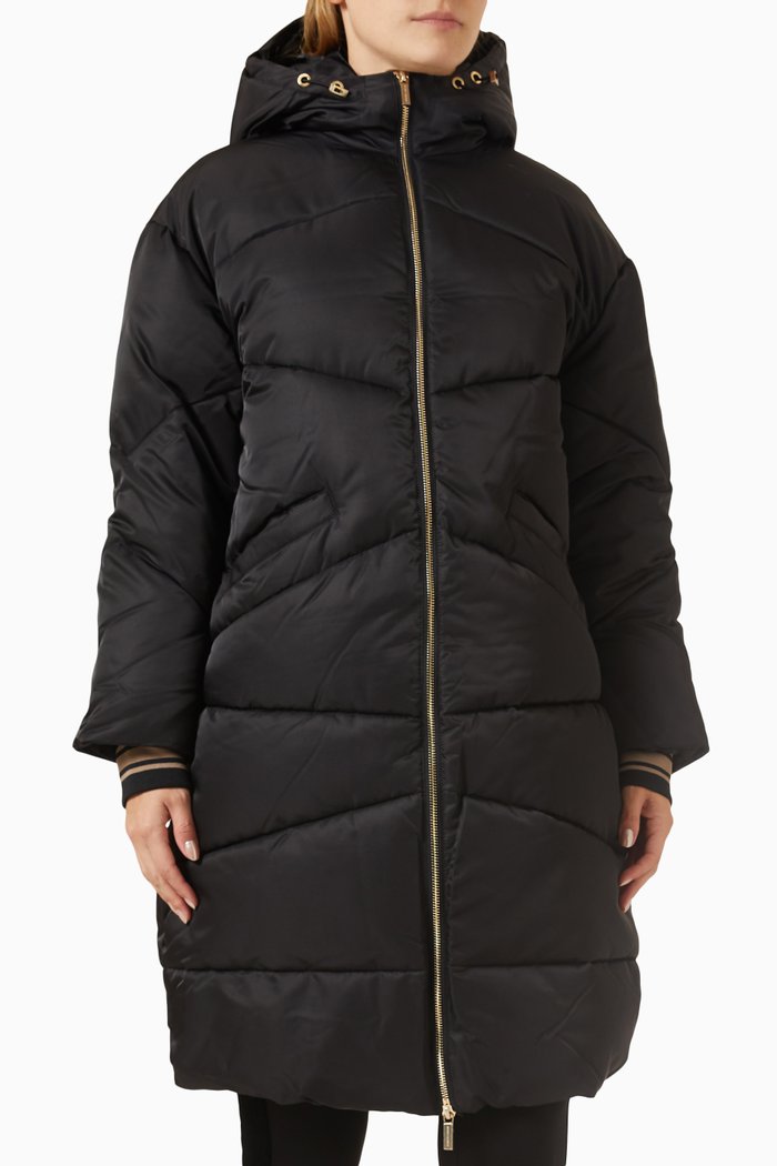 

Campus Quilted Puffer Coat, Black