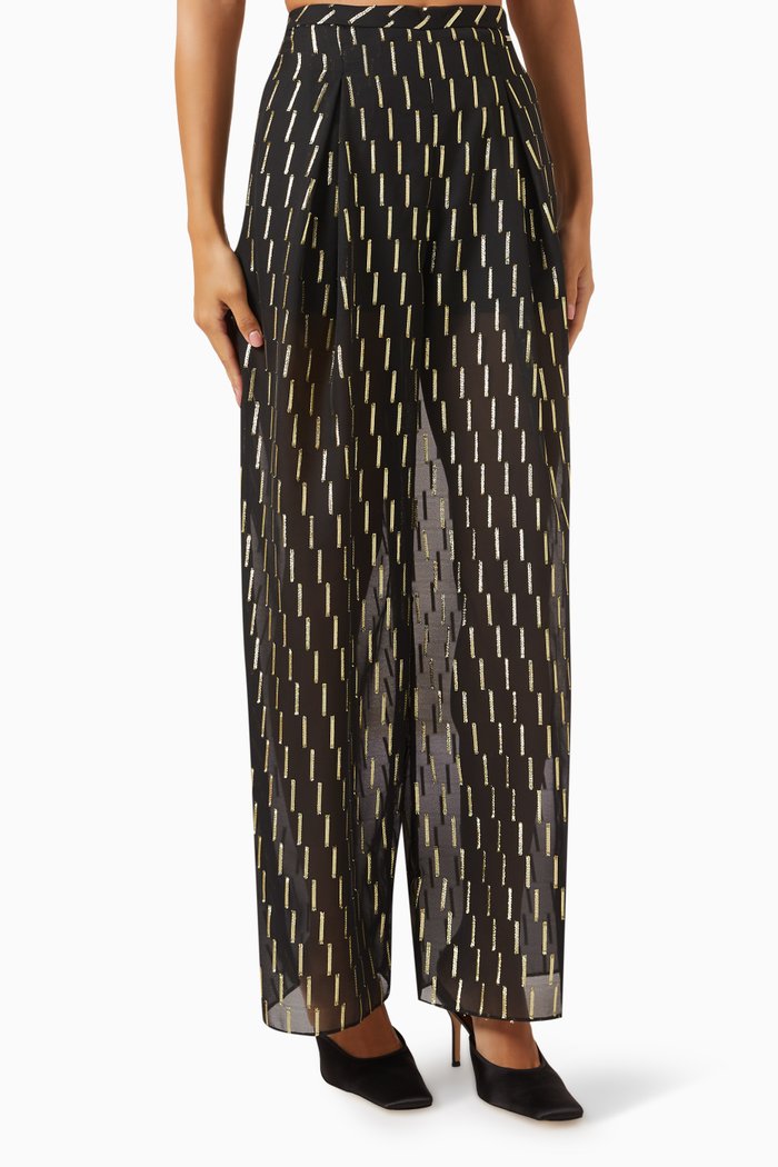 

Lurex Pants in Chiffon, Black