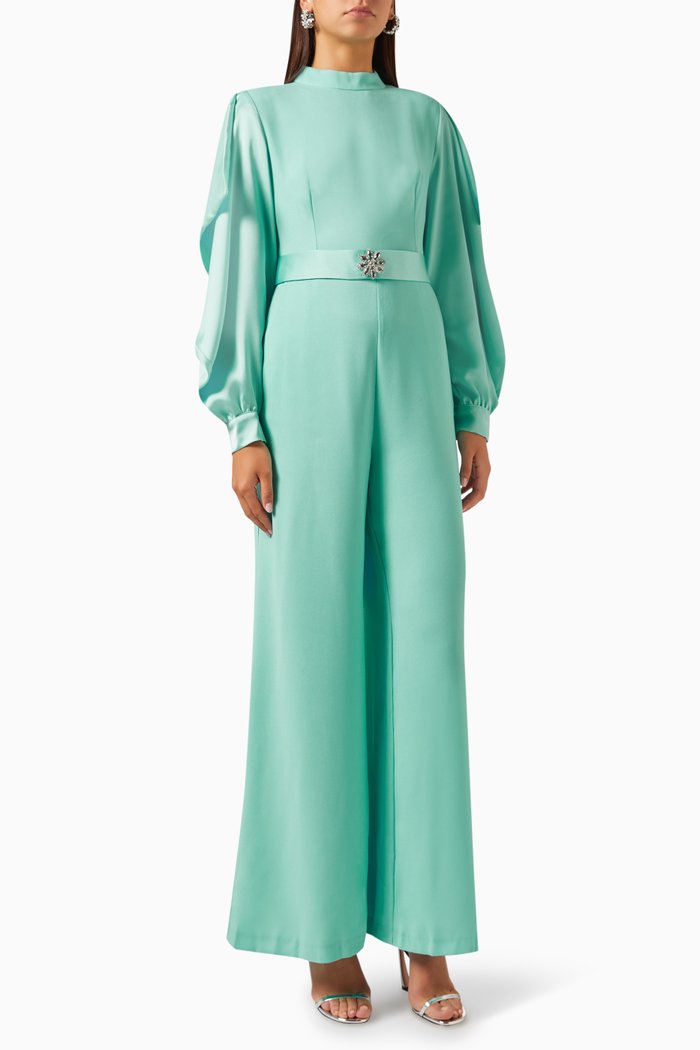 

Chasey Belted Jumpsuit, Green