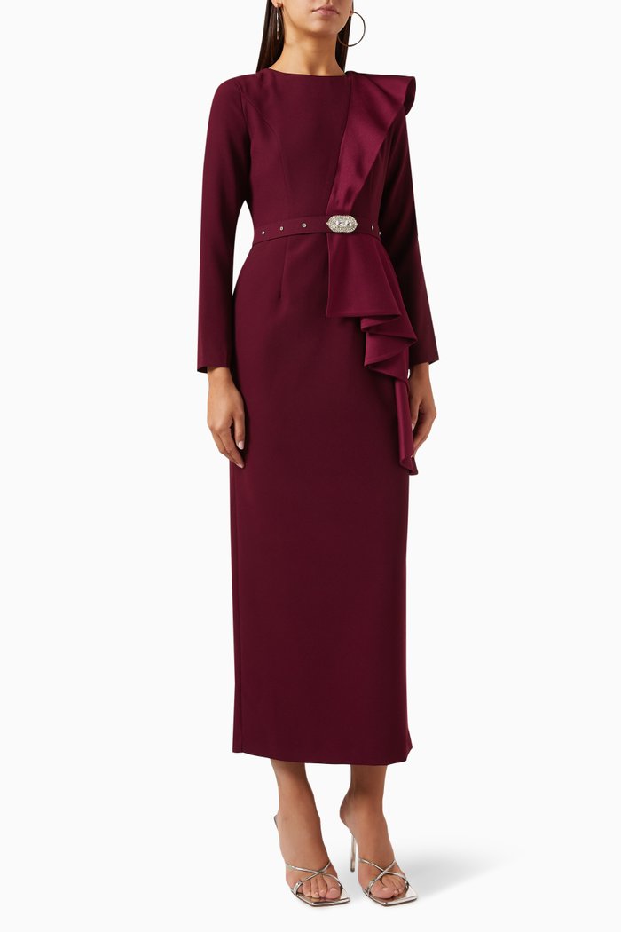 Oliver Ruffle Dress, Purple