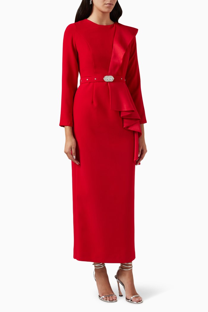 

Oliver Ruffle Dress, Red