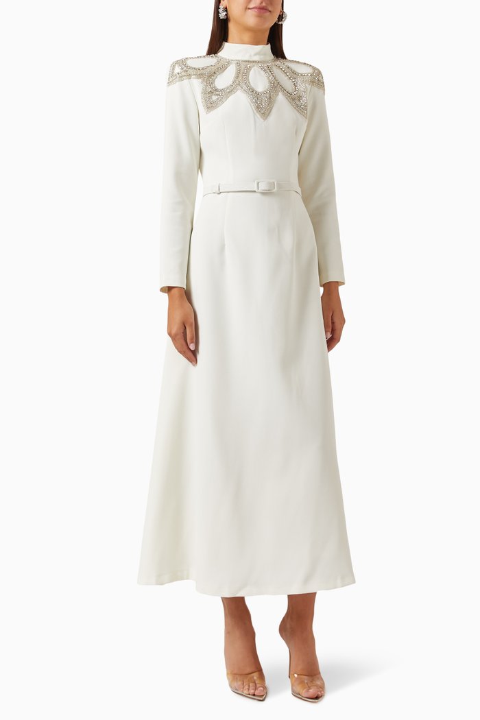 

Raquell Embellished Dress, White