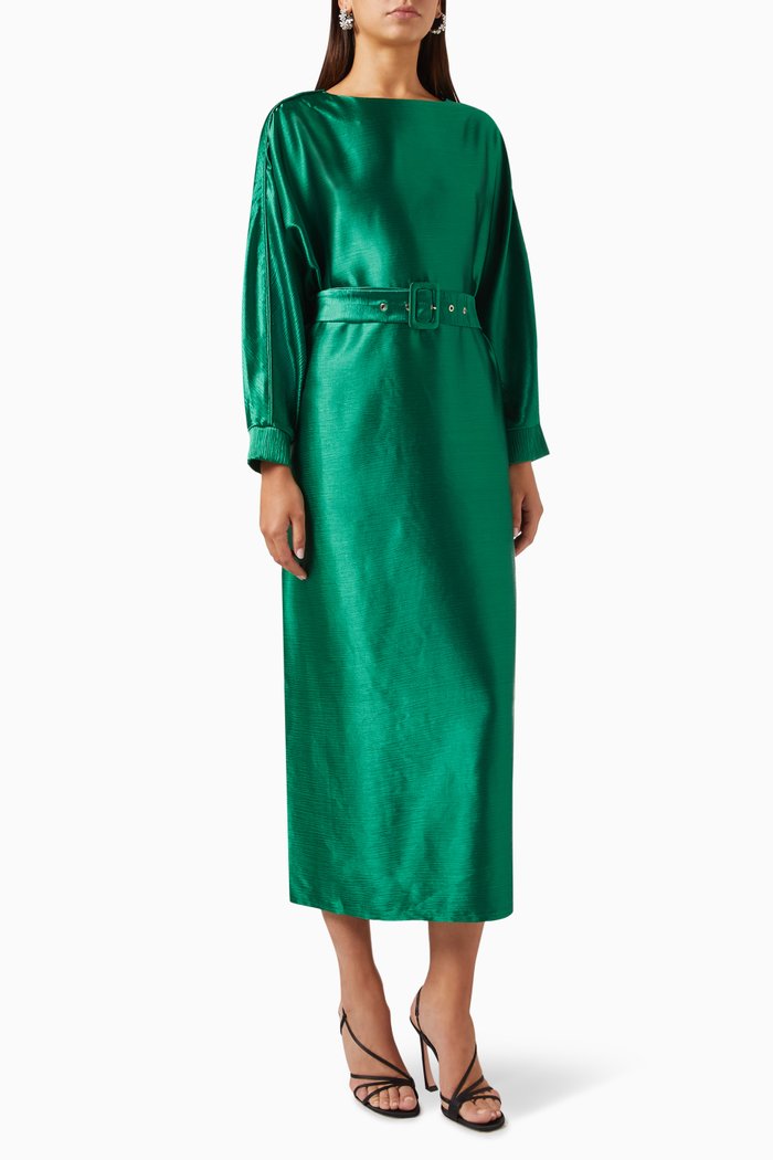 

Leticia Belted Dress, Green