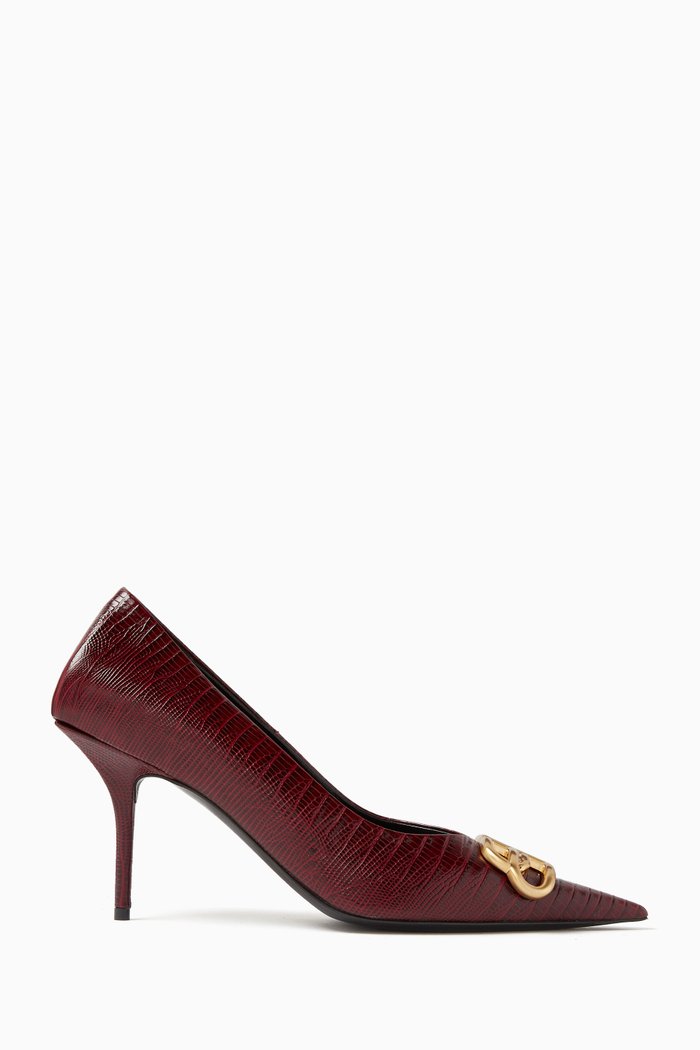 

Square Knife 80 Pumps in Croc-embossed Leather, Red