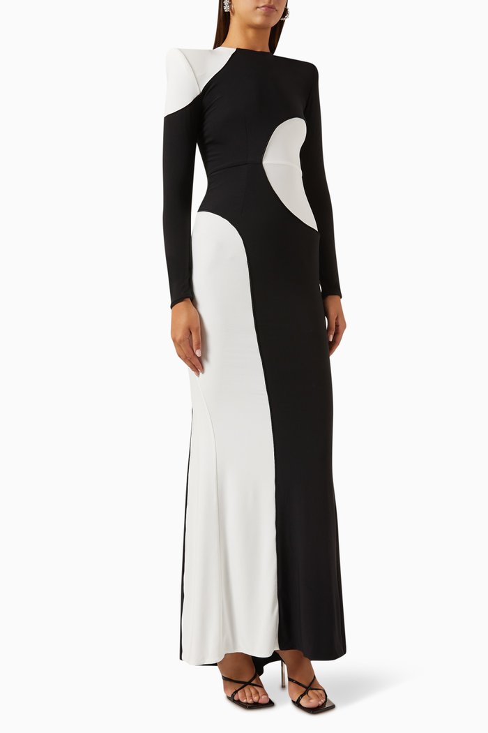 

Take Me Home Colour-block Gown in Stretch-jersey, Black