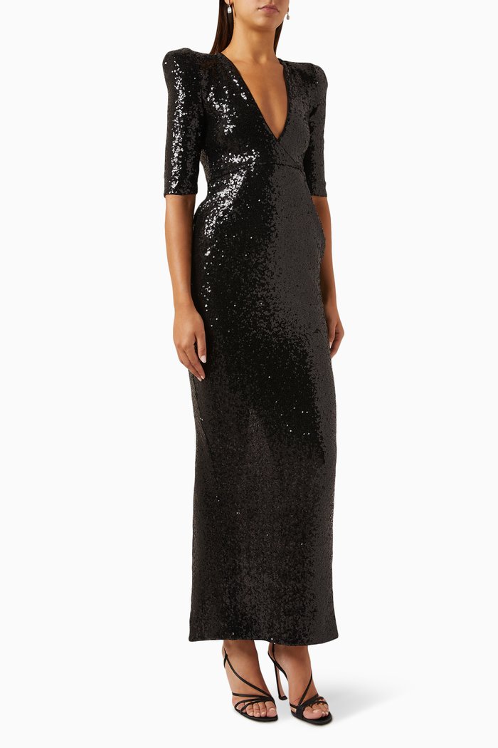 

Look Me Up Sequinned Gown, Black