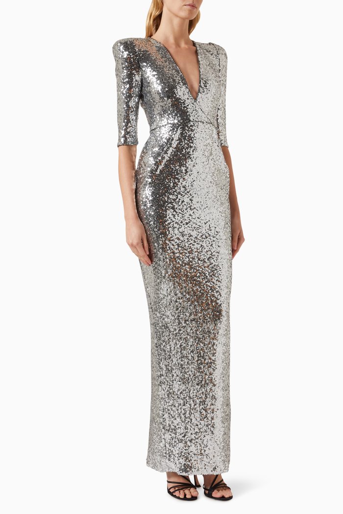 

Look Me Up Sequinned Gown, Silver