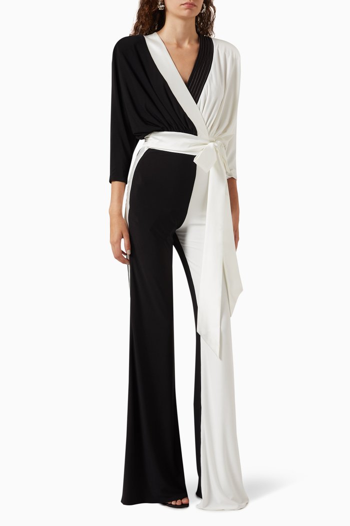 

Inside Out Two-tone Jumpsuit in Jersey, Black