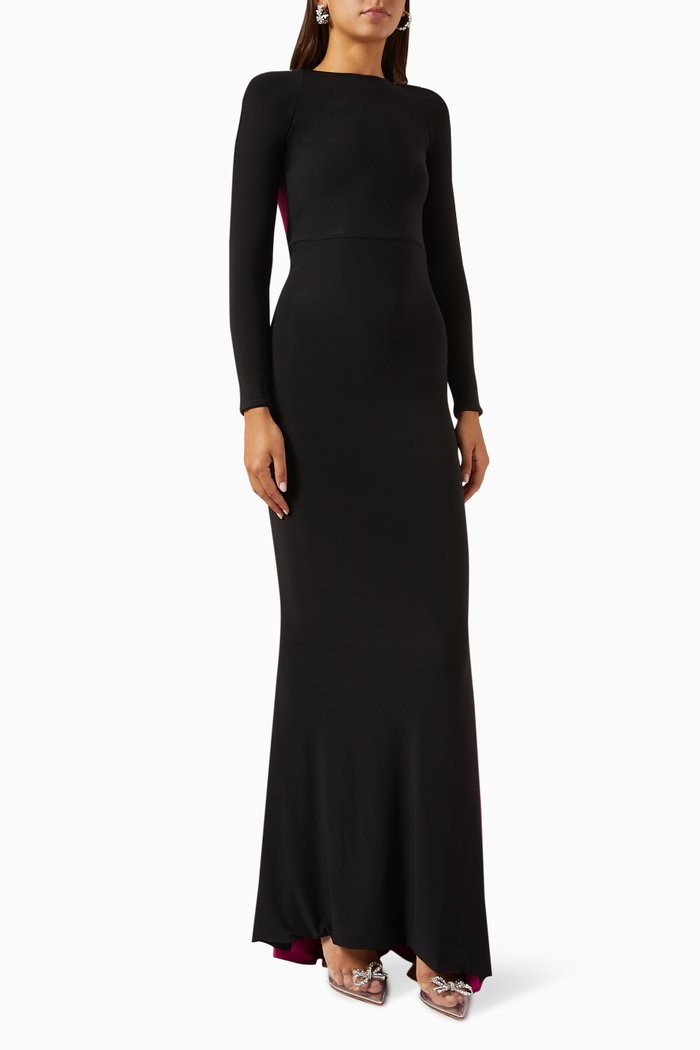 Contradiction Open-back Gown in Jersey, Multicolour