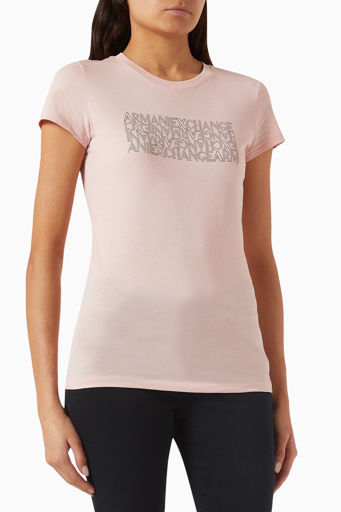 

Study Hall AX Logo T-shirt in Cotton-jersey, Pink