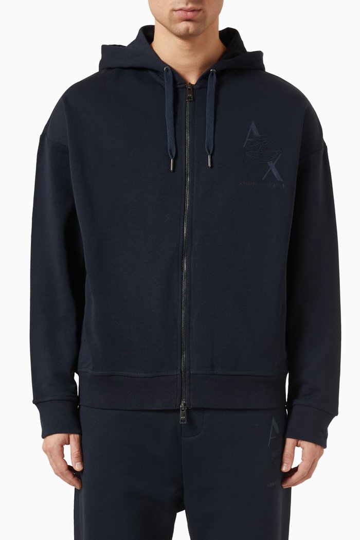 

Eagle Logo-Print Sweatshirt in Cotton, Blue