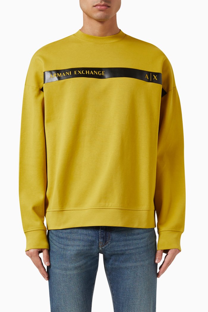 

Logo Tape Sweatshirt in Cotton, Yellow
