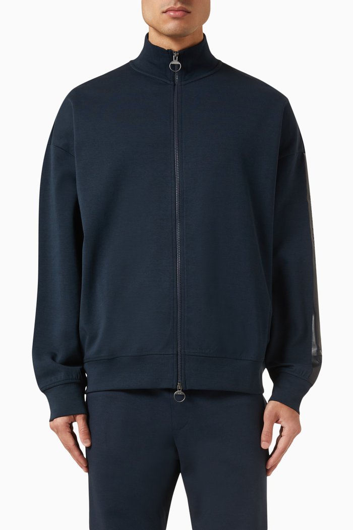 

Side Logo Tape Sweatshirt in Cotton, Blue