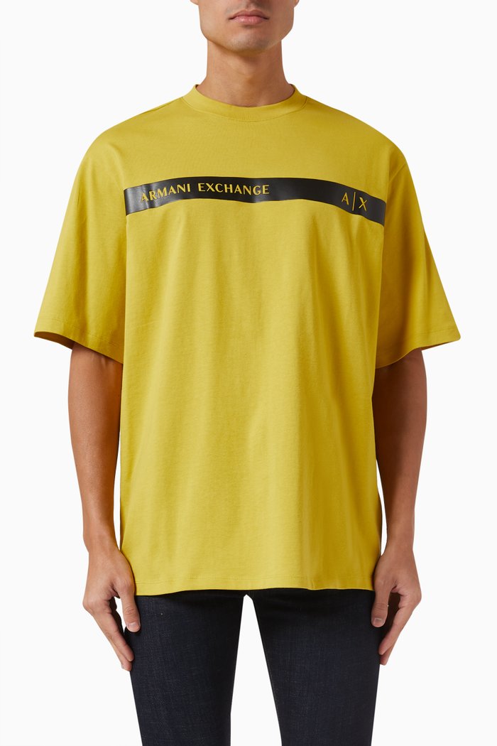 

Logo Tape T-shirt in Cotton, Yellow