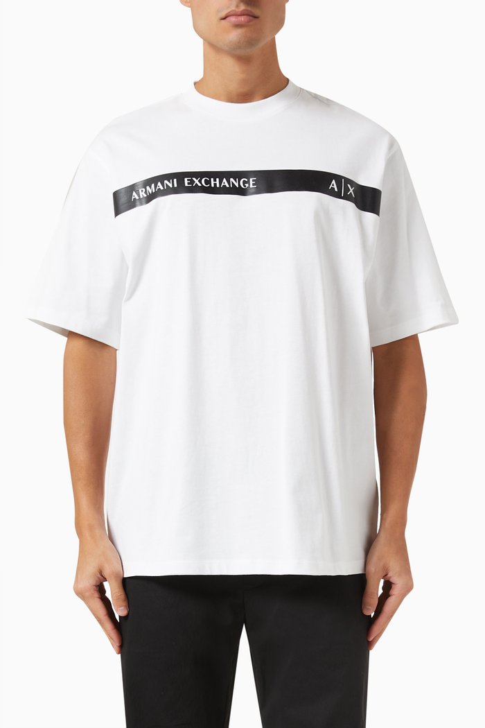 

Logo Tape T-shirt in Cotton, White